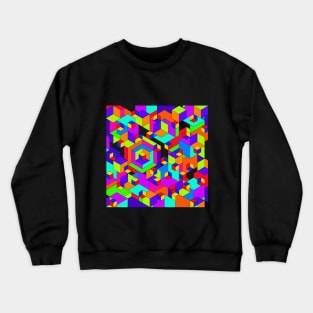 Geometric Cubist Block Nightmare! Crewneck Sweatshirt